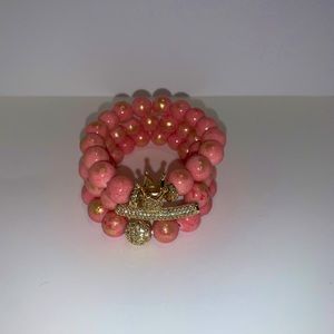 3 pc bracelet with gold accents